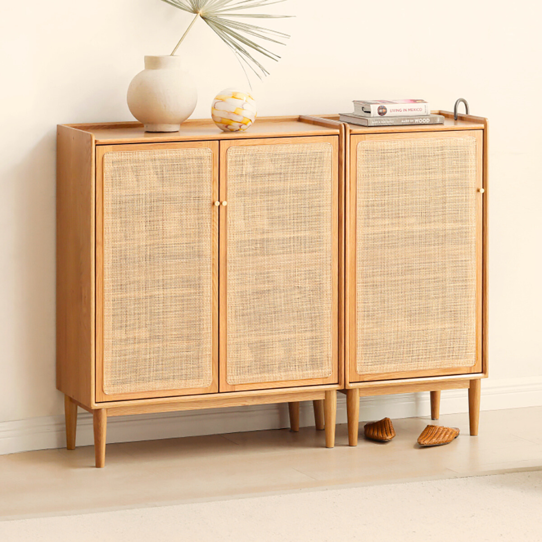 Wally rattan shoe cabinet
