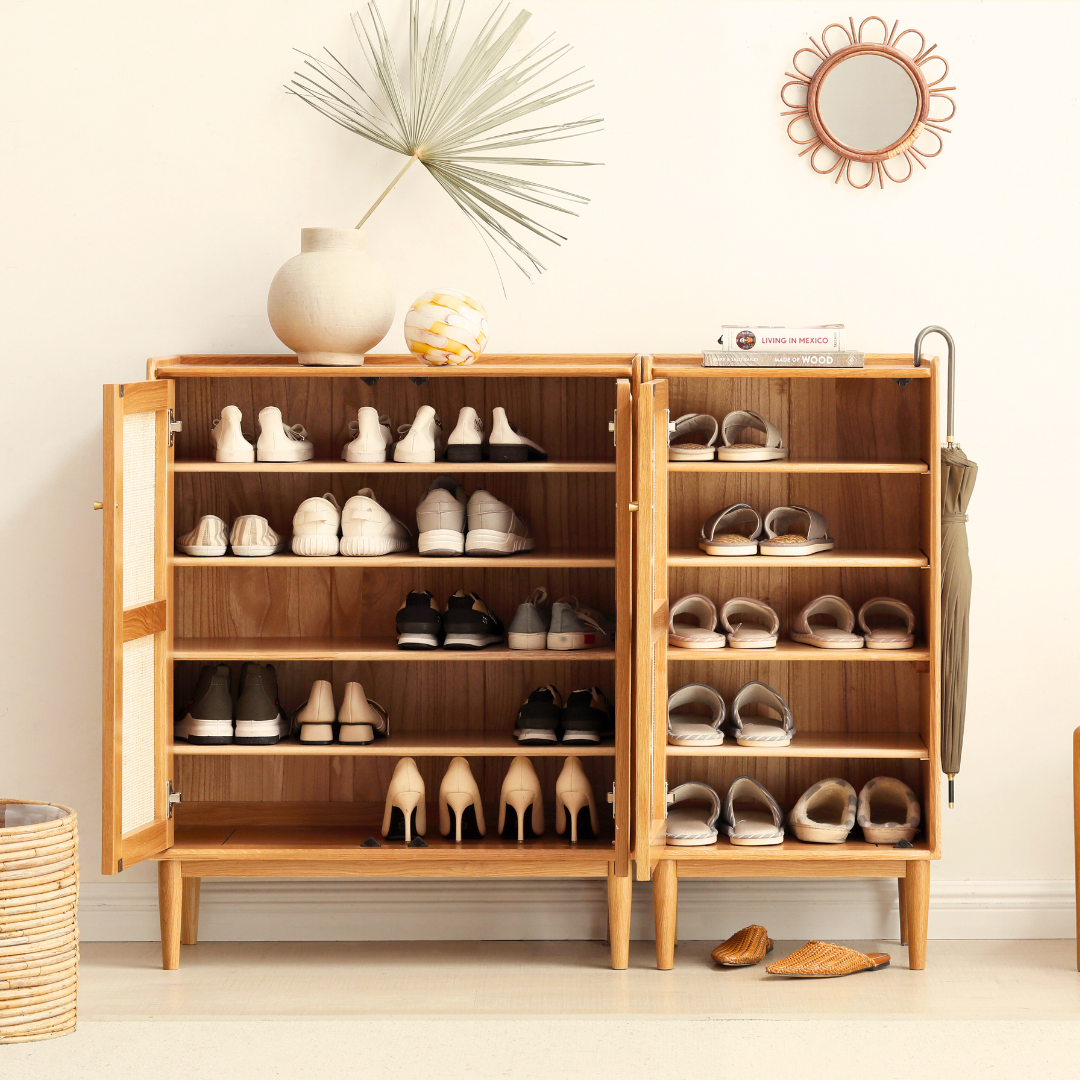 Wally rattan shoe cabinet